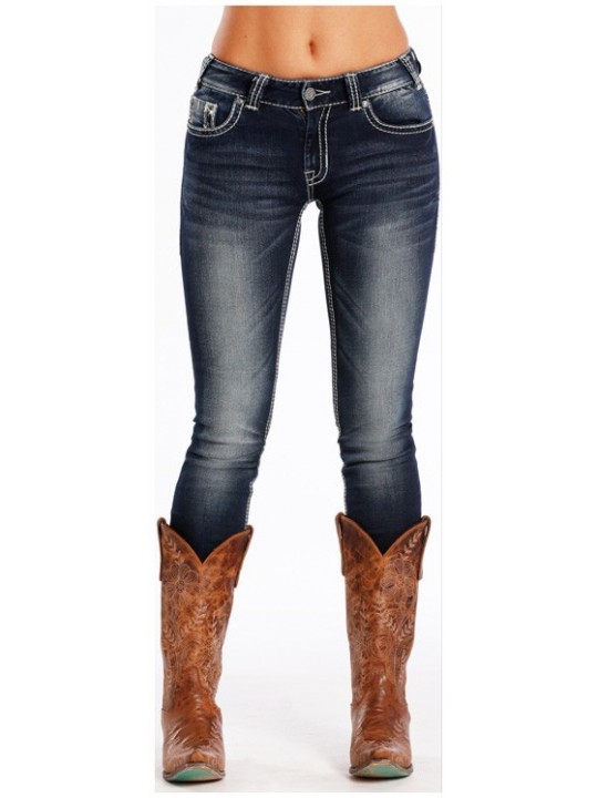 Rock And Roll Cowgirl Mid Rise Skinny Jeans Tacknride