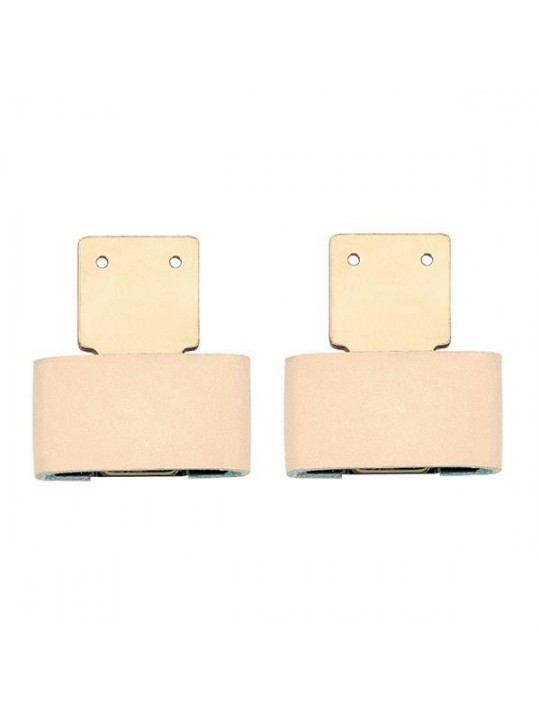 Weaver Solid Brass Blevins Buckles, 2-1/2" Leather Covered, Vertical 9012