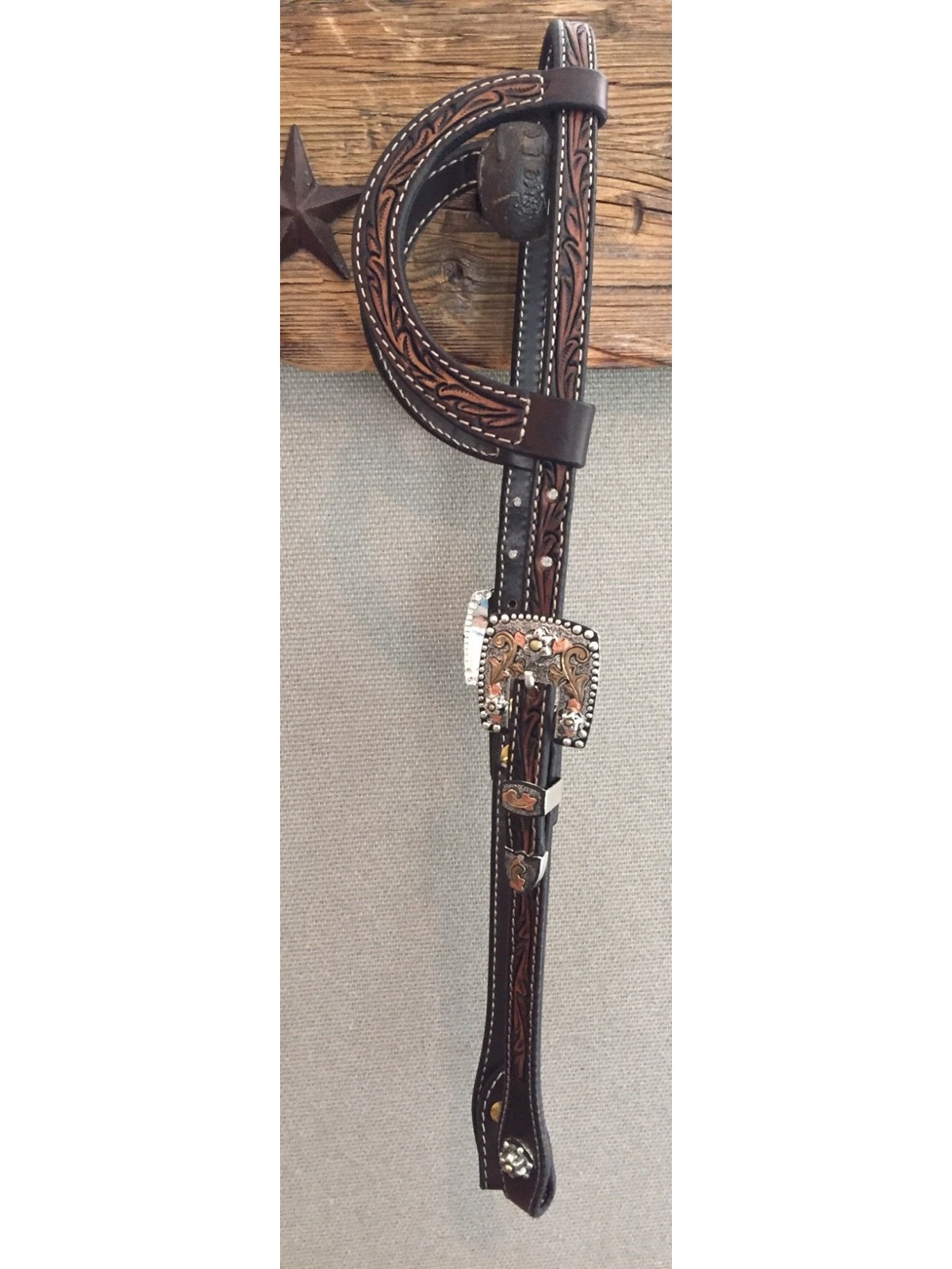 Tooled Double Ear Headstall 7010