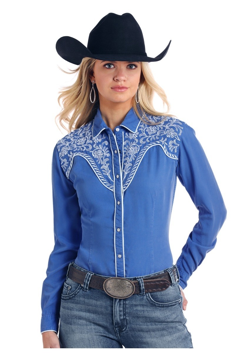 Western Shirt Cobalt Embroidered 2173 - Tack'n'Ride Westernstore