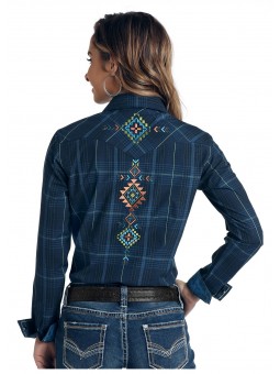 Western Shirt Ombre Indigo